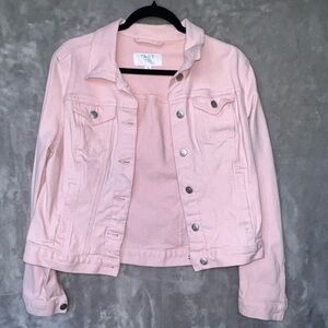 Time and Tru Women's Denim Jacket, Dusty Rose, Medium (8-10)